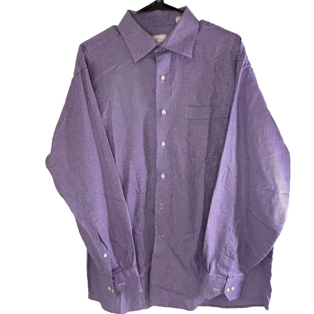 Tommy Bahama Men's Shirt Long Sleeve Button Purple Size 17 / 34 -‎ 35